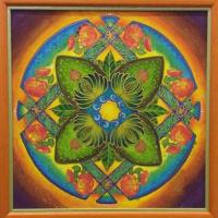 California Mandala II.  - Fazekas Ildika Alda selyemre festett mandala