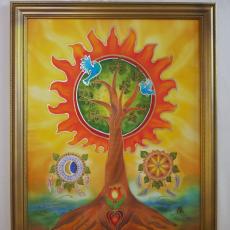 Tree of Life - by Ildika Alda / painted on silk