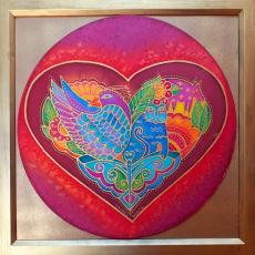 Friends - respect by Laurel Bursch, silk painted by Ildika Alda