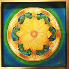 Lotus mandala  by Ildika Alda / painted on silk