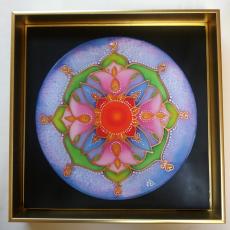 Tulips mandala - by Ildika Alda / painted on silk