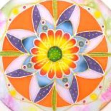 Mandala, selyemfestés